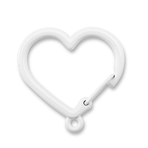 Appr&ecirc;ts color&eacute;s porte-cl&eacute;s coeur avec anneau Blanc