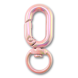 Appr&ecirc;ts color&eacute;s porte-cl&eacute;s ovale Rose-AB coating