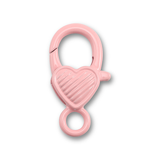 Appr&ecirc;ts color&eacute;s fermoir mousqueton coeur Rose