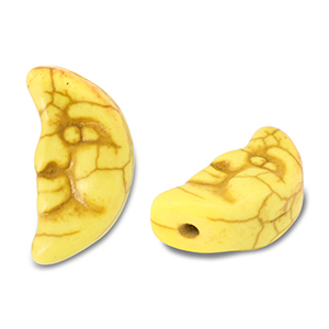 Perles en c&eacute;ramique lune Jaune
