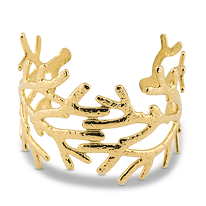 Bracelets en acier Inox jonc corail Dor&eacute;