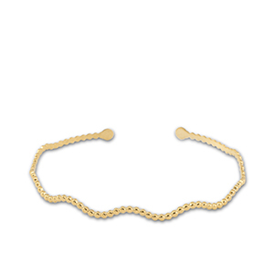 Bracelets en acier Inox jonc vague Dor&eacute;
