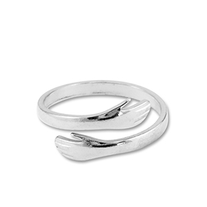 Bagues en acier Inox mains Argent&eacute;