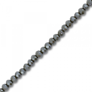 Perles &agrave; facettes 3x2mm disque Heishi Vert fonc&eacute; oxyde de chrome-pearl shine coating