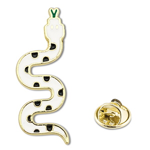 Pins serpent Blanc-noir-dor&eacute;