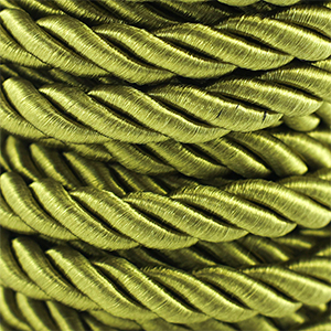 Cordon tendance torsad&eacute; 10mm Vert olive