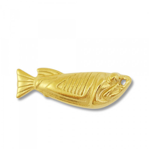 Breloques en acier Inox poisson Dor&eacute;