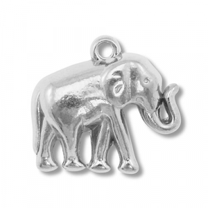 Breloques en acier Inox &eacute;l&eacute;phant Argent&eacute;