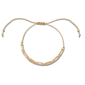 Bracelets tendance perles mixtes Marron clair-dor&eacute;