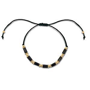 Bracelets tendance perles mixtes Noir-dor&eacute;