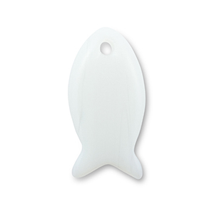 Pierres naturelles pendentifs verre poisson Blanc