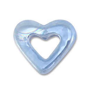 Perles en c&eacute;ramique DQ grecque c&oelig;ur Bleu