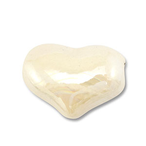 Perles en c&eacute;ramique DQ grecque c&oelig;ur Blanc cass&eacute;