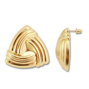 Boucles d'oreilles accroche-regard triangle Dor&eacute;