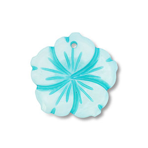 Breloque coquillage fleur Bleu clair