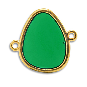 Breloques en m&eacute;tal DQ connecteur Vert-Dor&eacute; (sans nickel)
