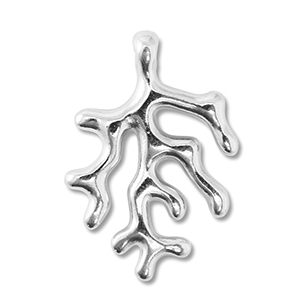 Breloques en m&eacute;tal DQ corail Argent&eacute; antique (sans nickel)