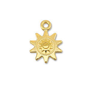 Breloques en m&eacute;tal DQ soleil Dor&eacute; (sans nickel)