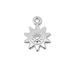 Breloques en m&eacute;tal DQ soleil Argent&eacute; antique (sans nickel)