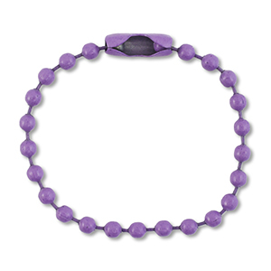 Appr&ecirc;ts color&eacute;s cha&icirc;ne &agrave; billes avec fermoir Violet