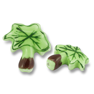 Perles en c&eacute;ramique palmier Vert-marron