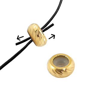 Appr&ecirc;ts en acier Inox perles stoppeur avec motif 6mm Dor&eacute;