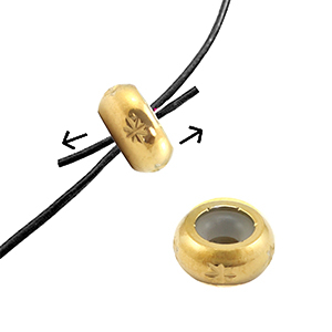 Appr&ecirc;ts en acier Inox perles stoppeur avec motif 10mm Dor&eacute;