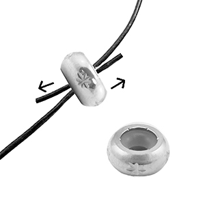 Appr&ecirc;ts en acier Inox perles stoppeur avec motif 7mm Argent&eacute;