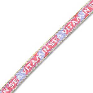 BY31&reg; Ruban texte "Vitamin sea" Lavande-rouge corail-blanc-dor&eacute;