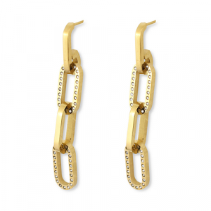 Boucles d'oreilles en acier Inox cha&icirc;ne Dor&eacute;