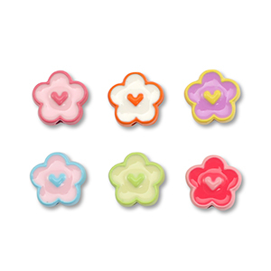 Perles en m&eacute;tal &eacute;maill&eacute;e fleur Multicolore