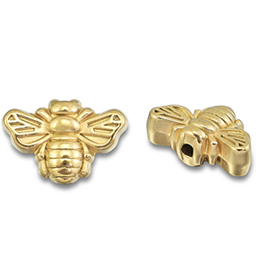 Perles en acier Inox abeille Dor&eacute;