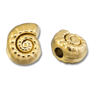 Perles en acier Inox coquillage Dor&eacute;