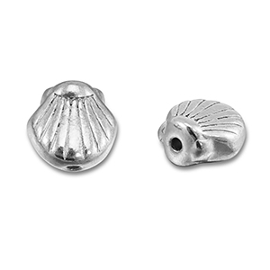 Perles en acier Inox coquillage Argent&eacute;