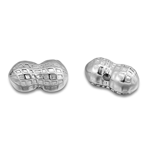 Perles en acier Inox cacahu&egrave;te Argent&eacute;