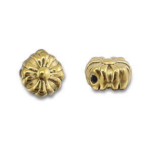 Perles en acier Inox fleur Dor&eacute;