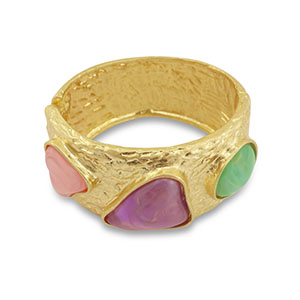 Bracelets accroche-regard Dor&eacute;-rose-violet-turquoise menthe
