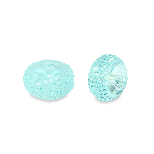 Perles en r&eacute;sine rondelles 12mm Bleu clair