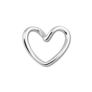 Appr&ecirc;ts en acier Inox connecteur coeur Argent&eacute;