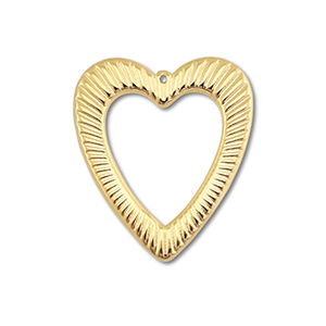 Breloques en acier Inox coeur Dor&eacute;