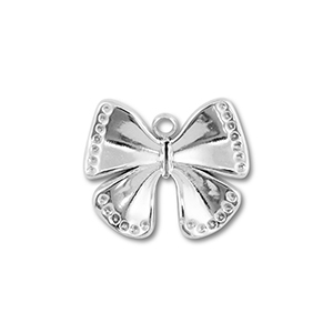 Breloques en acier Inox papillon Argent&eacute;