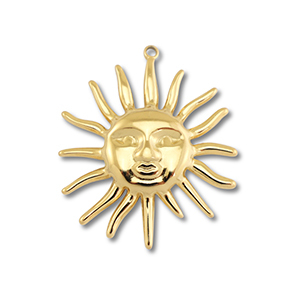 Breloques en acier Inox soleil Dor&eacute;