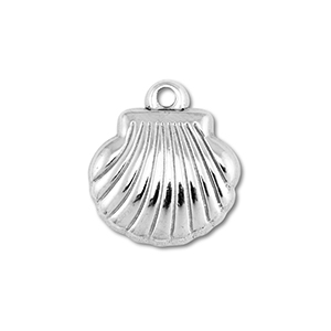 Breloques en acier Inox coquillage Argent&eacute;