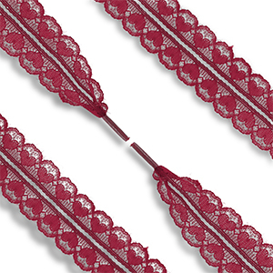 Lacet pour chaussure tendance en dentelle avec c&oelig;ur Rouge