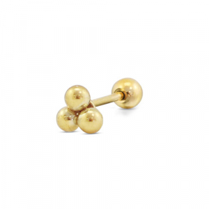 Piercing d&rsquo;oreilles en acier Inox avec boules Dor&eacute;