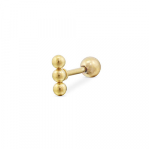 Piercing d&rsquo;oreilles en acier Inox avec boules Dor&eacute;
