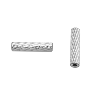 Perles en acier Inox tubes 8mm Argent&eacute;
