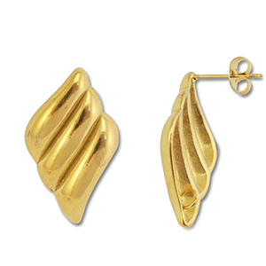 Appr&ecirc;ts en acier Inox boucles d'oreilles / puces d&rsquo;oreilles aile avec anneau Dor&eacute;