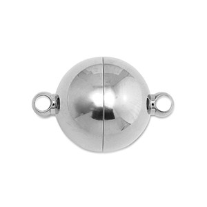 Appr&ecirc;ts en acier Inox fermoir aimant&eacute; balle 16mm Argent&eacute;
