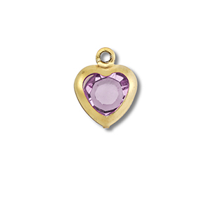 Breloques en acier Inox coeur Dor&eacute;-rose clair
